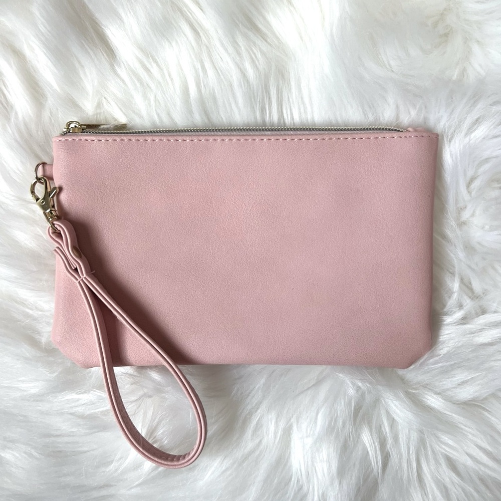 Pink Wristlet with Removable Strap - NWOT